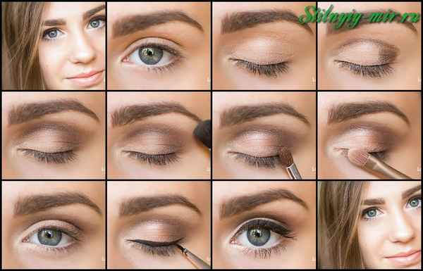 Дневной макияж для зеленых глаз 