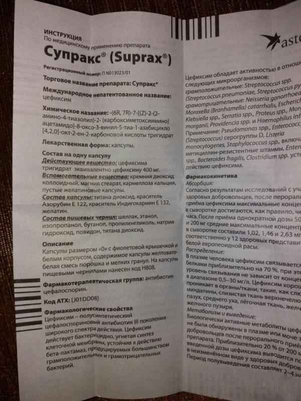 Супpaкс (Suprax) - инструкция по применению, состав, аналоги препарата, дозировки, побочные действия